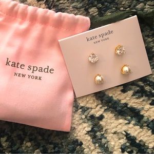 Kate Spade earring set with dust bag - pierced ears